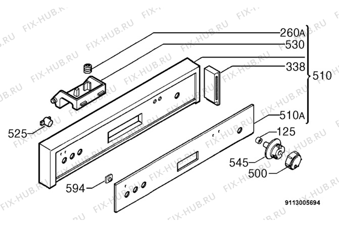 Взрыв-схема посудомоечной машины Zanussi ZDI6173X - Схема узла Command panel 037